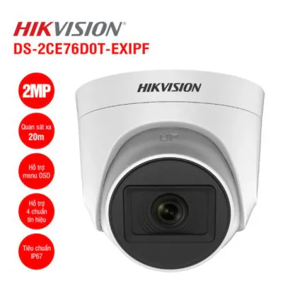 Camera HDTVI 2MP HIKVISION DS-2CE76D0T-EXIPF