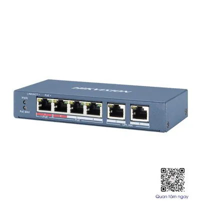 Switch Hi POE 4 cổng 100M HIKVISION DS-3E0106HP-E
