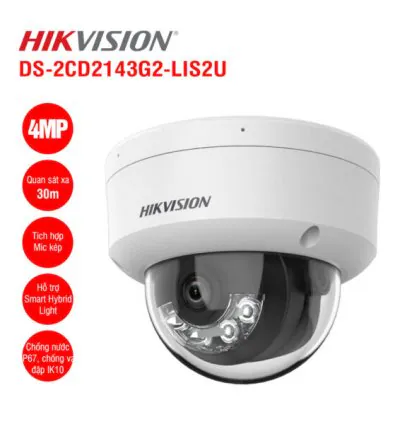 Camera IP Dome 4MP Hikvision DS-2CD2143G2-LIS2U