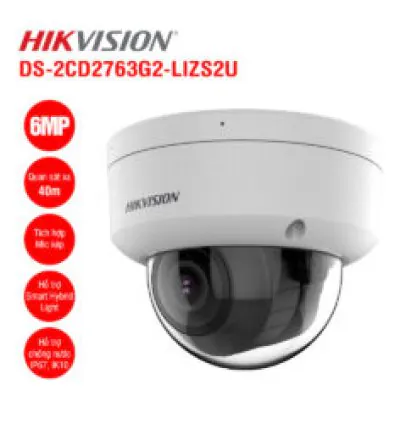 Camera IP Dome 6MP Hikvision DS-2CD2763G2-LIZS2U
