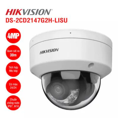 Camera IP Dome 4MP Hikvision DS-2CD2147G2H-LISU