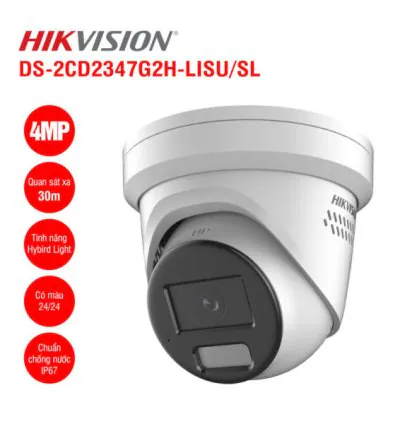 Camera IP Dome 4MP Hikvision DS-2CD2347G2H-LISU/SL