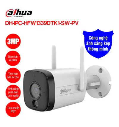 Camera Wifi 3MP Dahua DH-IPC-HFW1339DTK1-SW-PV