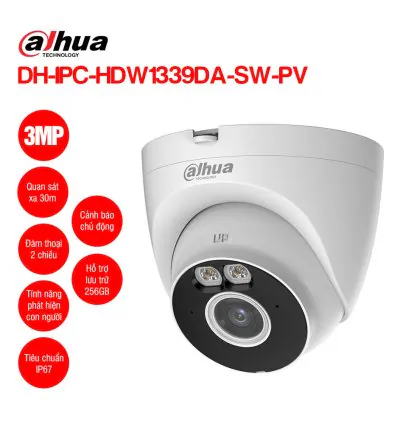 Camera Wifi Turret 3MP DAHUA DH-IPC-HDW1339DA-SW-PV