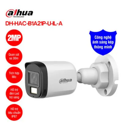 Camera HDCVI 2MP DAHUA DH-HAC-B1A21P-U-IL-A