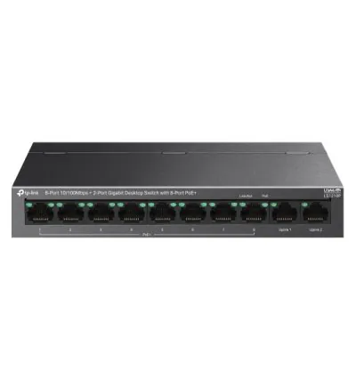 TL-LS1210P: Switch 8 Cổng 10/100 Mbps + 2 Cổng Gigabit Dùng Cho Bàn Làm Việc với 8 Cổng PoE+